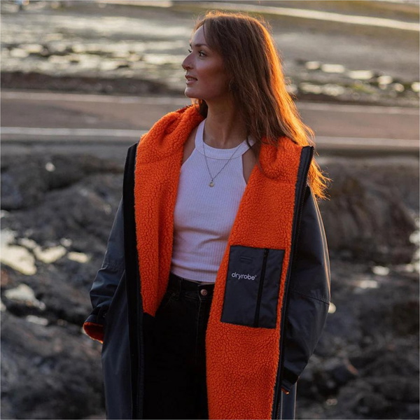 2026 Dryrobe Advance Albornoz De Manga Larga DALSV3 - Gris Oscuro / Orange